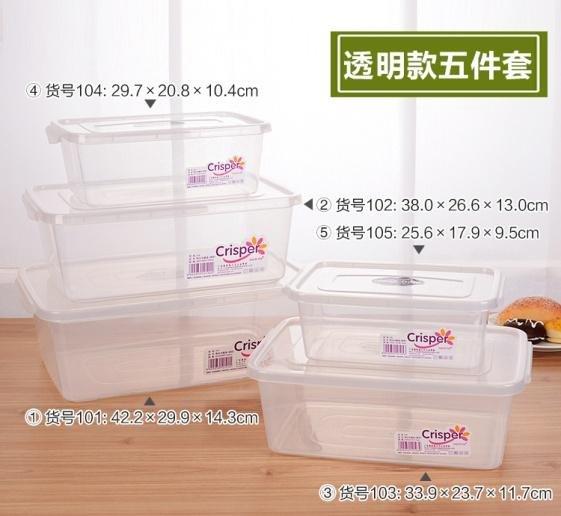 Multipurpose Clear Color Plastic Storage Box Food Container Set of 5 Pcs 25*17*9 cm
29*20*10
33*23*11
38*26*13
42*29*14