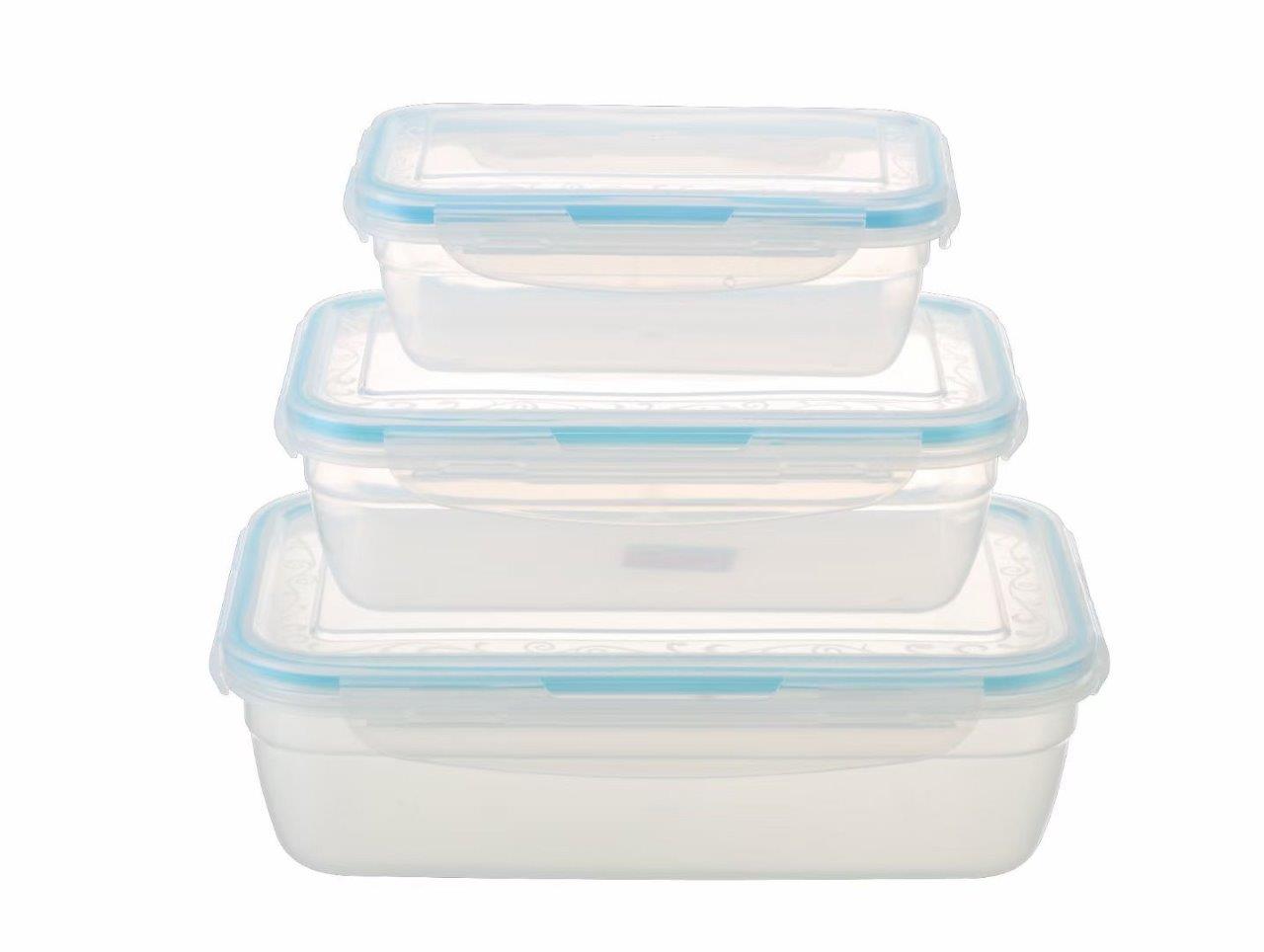 Multipurpose Mixed Colors Plastic Storage Box Food Container Set of 3 Pcs 25.5*17.5*7.5 cm
21*14.5*7 cm
17*11.5*6 cm