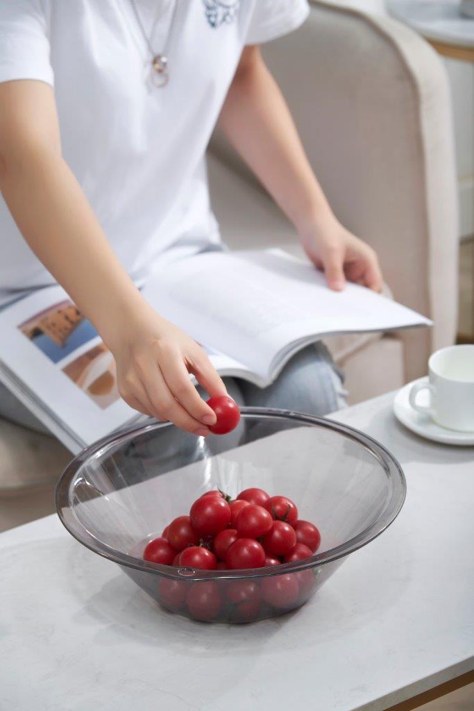 Colored Plain Pattern Round Plastic Fruit Bowl 295*103 cm
