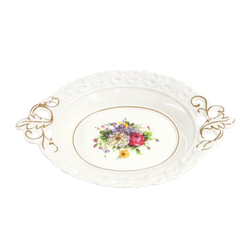 صينية تقديم الخضروات والفاكهة المصنوعة من الميلامين بنمط الأزهار CJ61-12