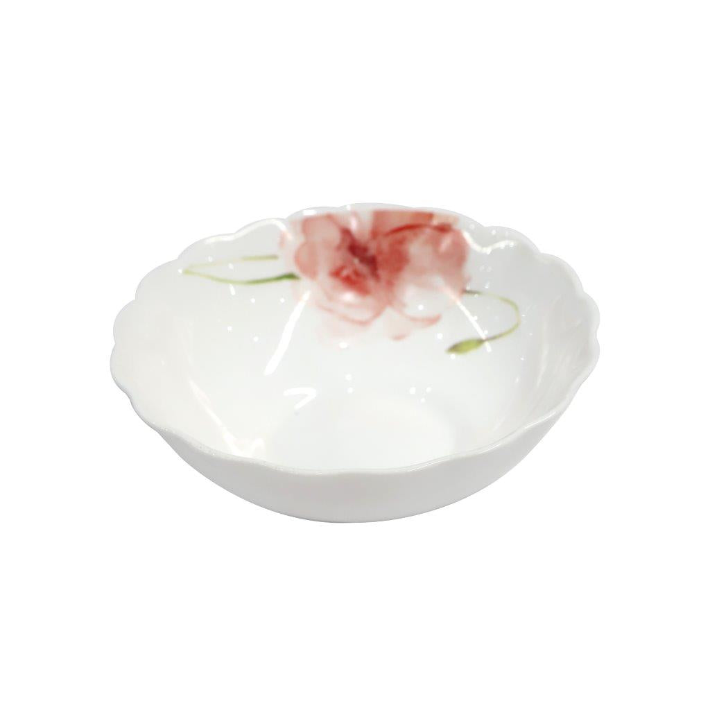 طقم عشاء سيراميك أبيض بطبعات زهور مكون من 7 قطع طقم أوعية تقديم مكون من 7 قطع BOWL-A