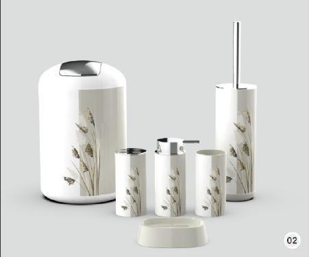 Plastic Colorful Bathroom Accessories Soap Dispenser Toothbrush Holder Set of 6 Pcs