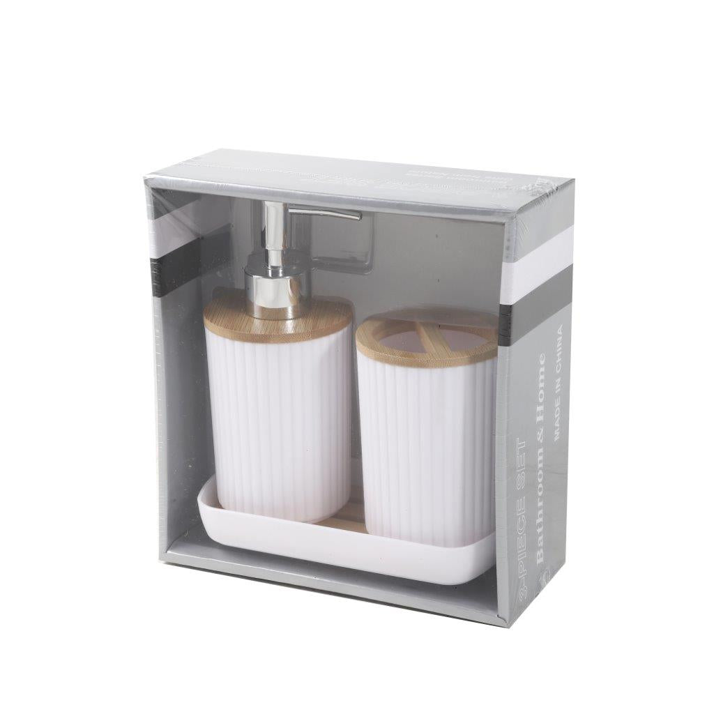 Mixed Colors Bathroom Accessories Soap Dispenser Toothbrush Holder Set of 3 Pcs 11.5*7.5/17*7.5/16.2*8.5*2.5 cm