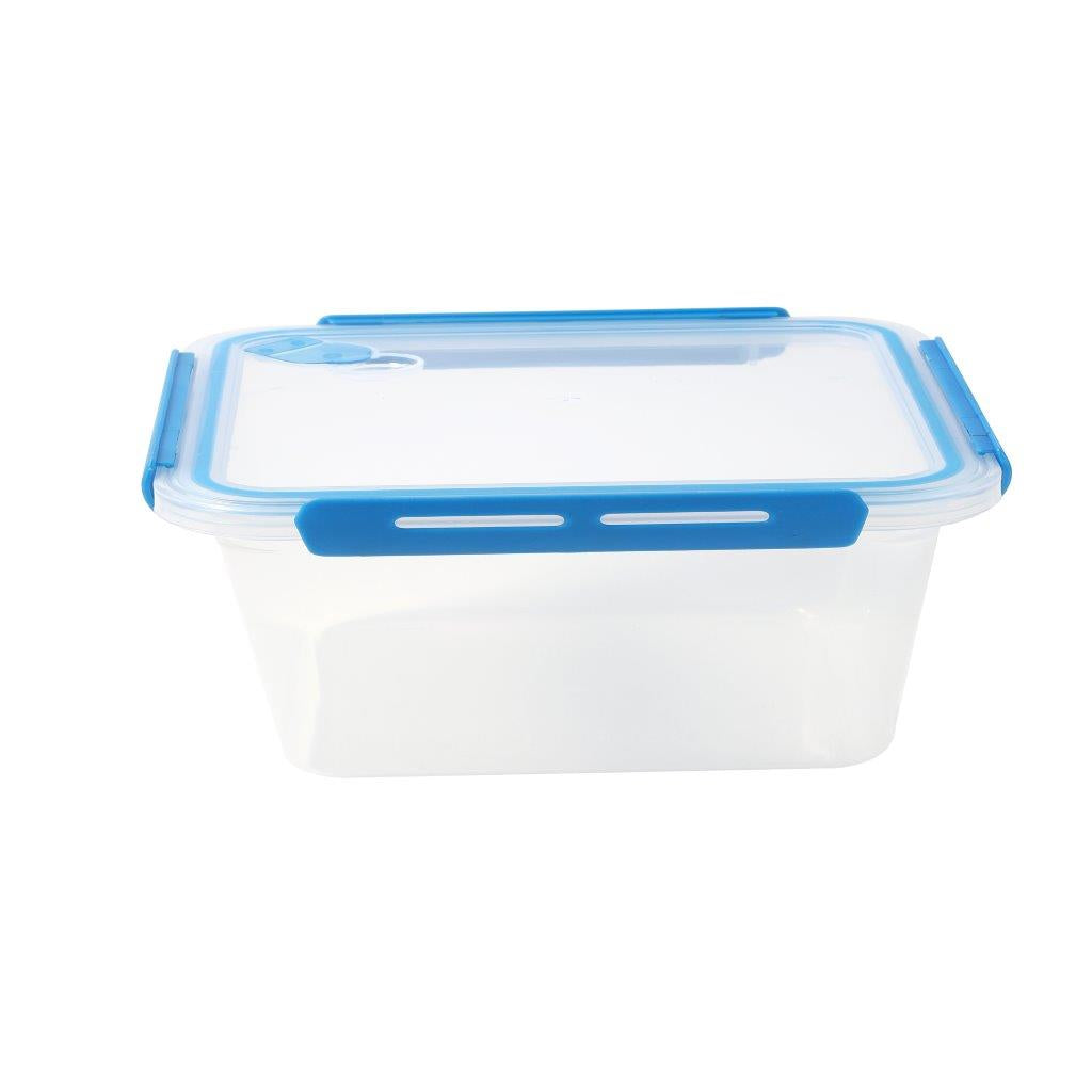 Multipurpose Clear Plastic Clip Lock Lunch Box Storage Box Food Container Set of 3 Pcs 23.5x16x9.7cm 2000 ml/23.5x16x7cm 1400 ml/ 23.5x16x4.8cm 900 ml