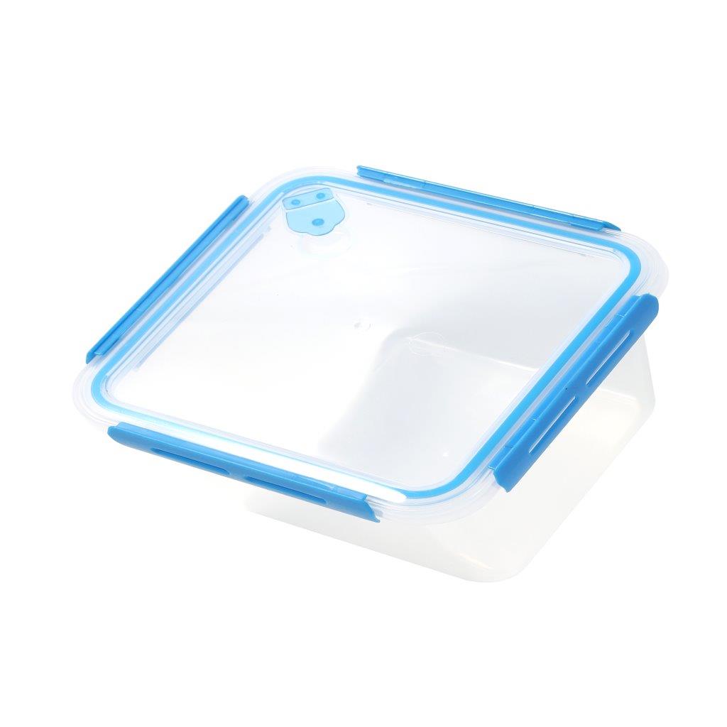 Multipurpose Clear Plastic Clip Lock Lunch Box Storage Box Food Container Set of 3 Pcs 23.5x16x9.7cm 2000 ml/23.5x16x7cm 1400 ml/ 23.5x16x4.8cm 900 ml