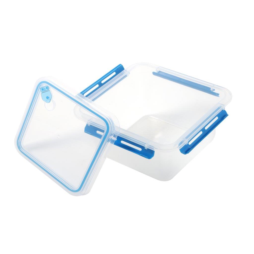 Multipurpose Clear Plastic Clip Lock Lunch Box Storage Box Food Container Set of 3 Pcs 23.5x16x9.7cm 2000 ml/23.5x16x7cm 1400 ml/ 23.5x16x4.8cm 900 ml
