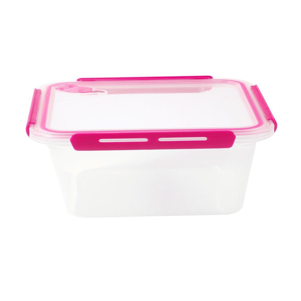 Multipurpose Clear Plastic Clip Lock Lunch Box Storage Box Food Container Set of 3 Pcs 23.5x16x9.7cm 2000 ml/23.5x16x7cm 1400 ml/ 23.5x16x4.8cm 900 ml
