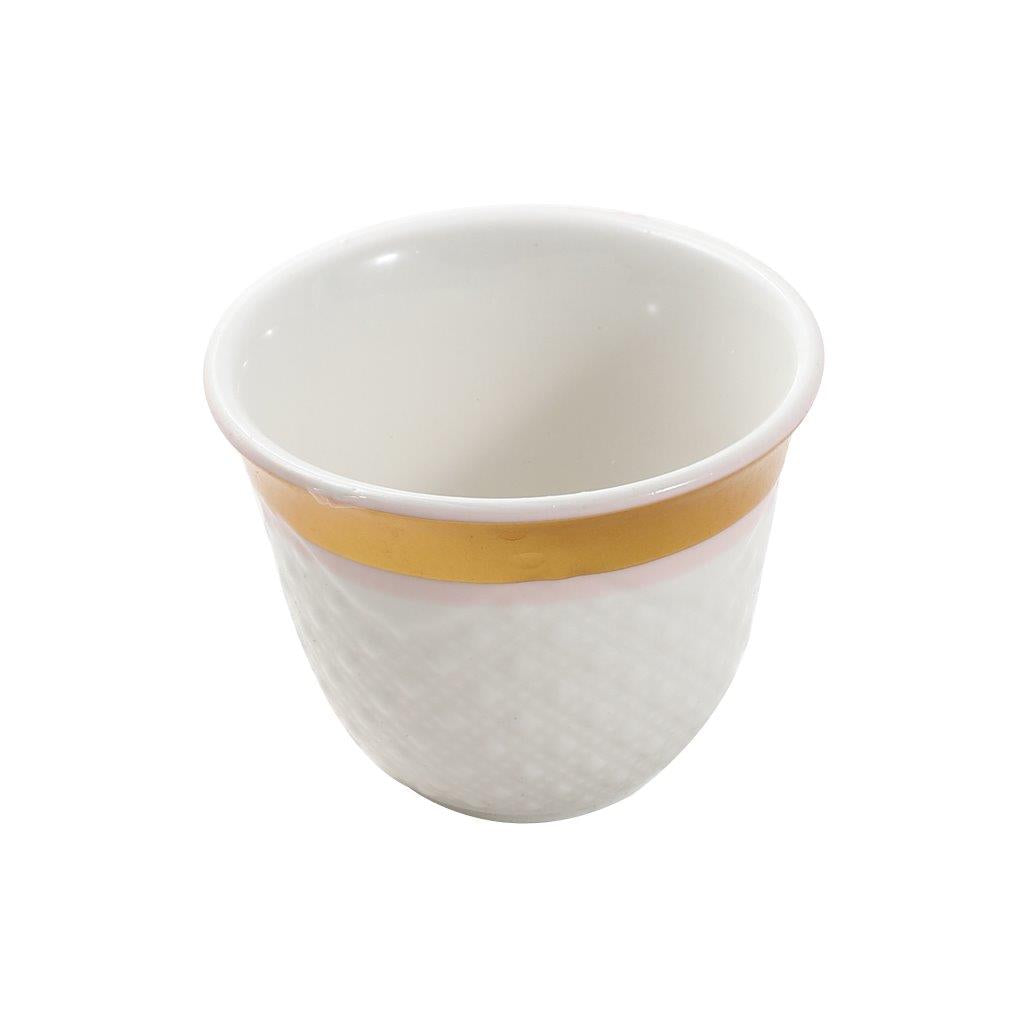 Ceramic Coffee Cawa Shafee Cup Set of 12 Pcs Abstract Design 6.5*5 cm 75 ml