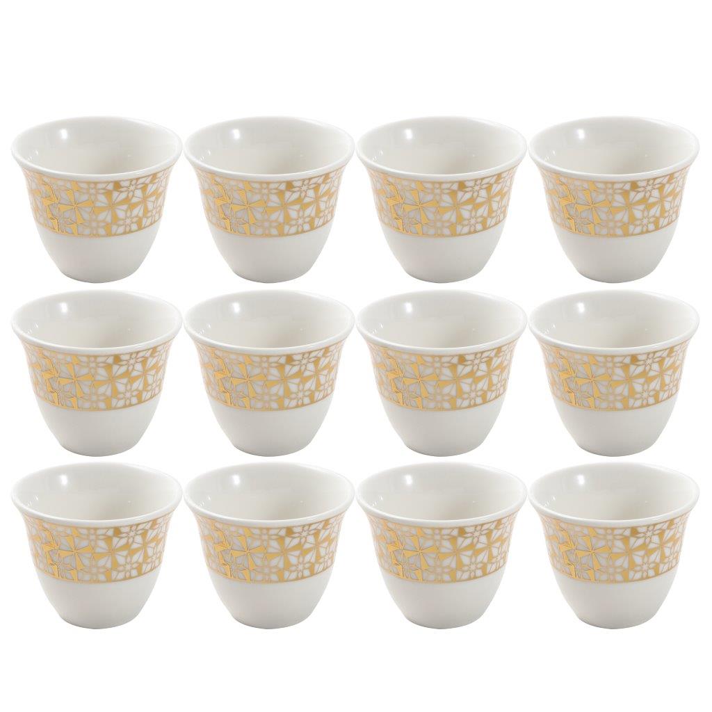 Ceramic Coffee Cawa Shafee Cup Set of 12 Pcs Set 80 ml