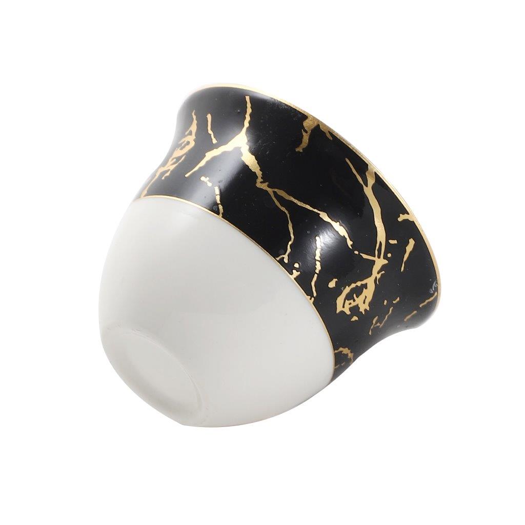 Ceramic Coffee Cawa Shafee Cup Set of 12 Pcs Abstract Design 6.5*5 cm 75 ml