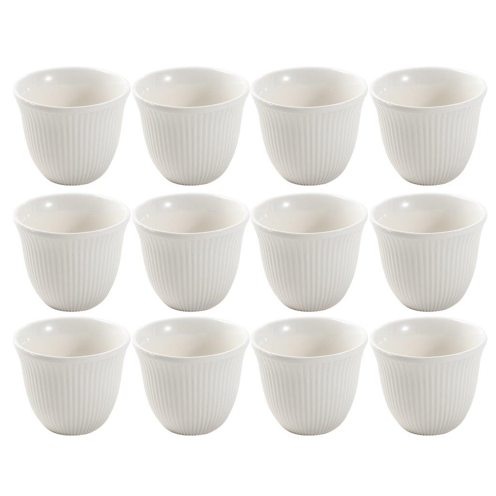 Ceramic Coffee Cawa Shafee Cup Set of 12 Pcs Abstract Design 6.5*5 cm 75 ml