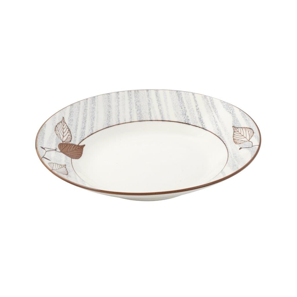 White Floral Pattern Ceramic Round Serving Plate Serveware Dinnerware 20.3 cm