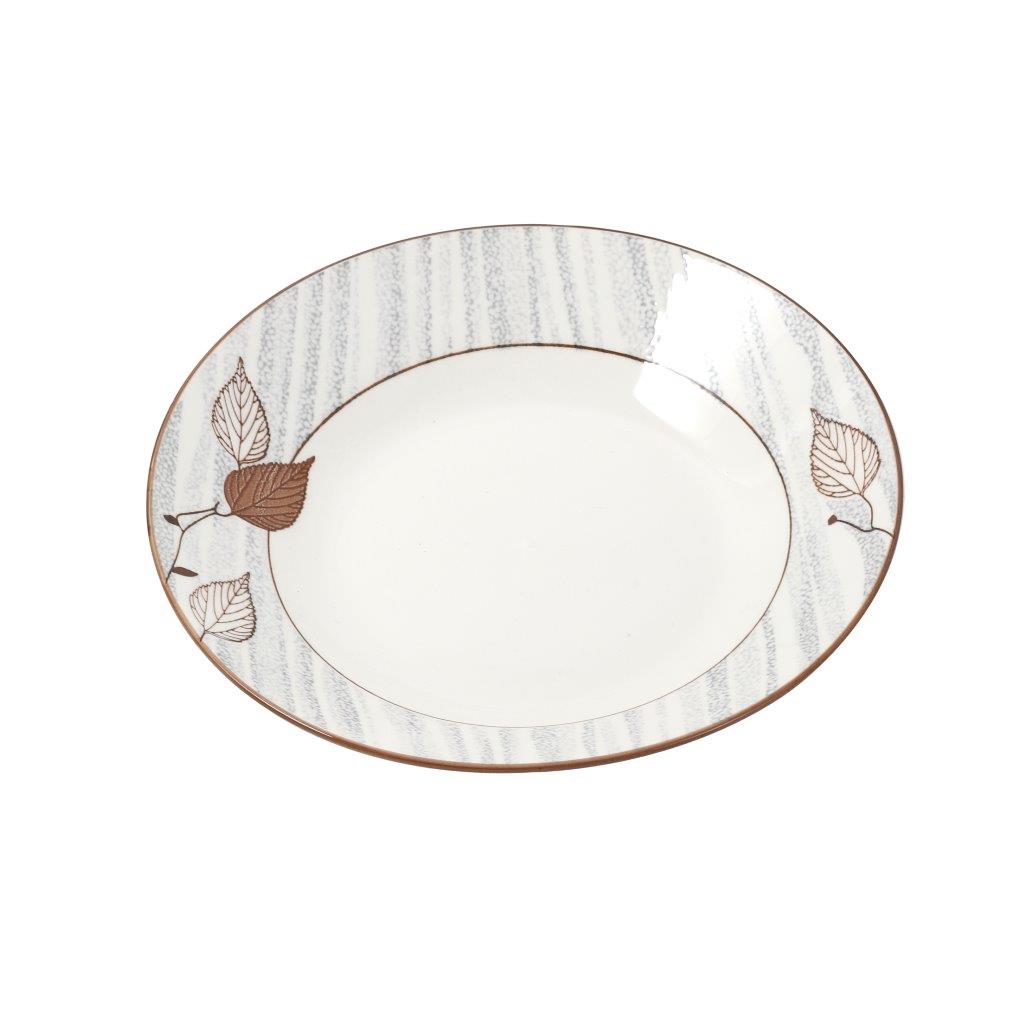 White Floral Pattern Ceramic Round Serving Plate Serveware Dinnerware 20.3 cm