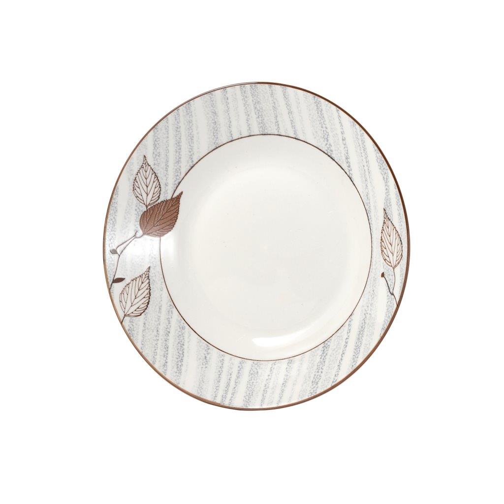 White Floral Pattern Ceramic Round Serving Plate Serveware Dinnerware 20.3 cm