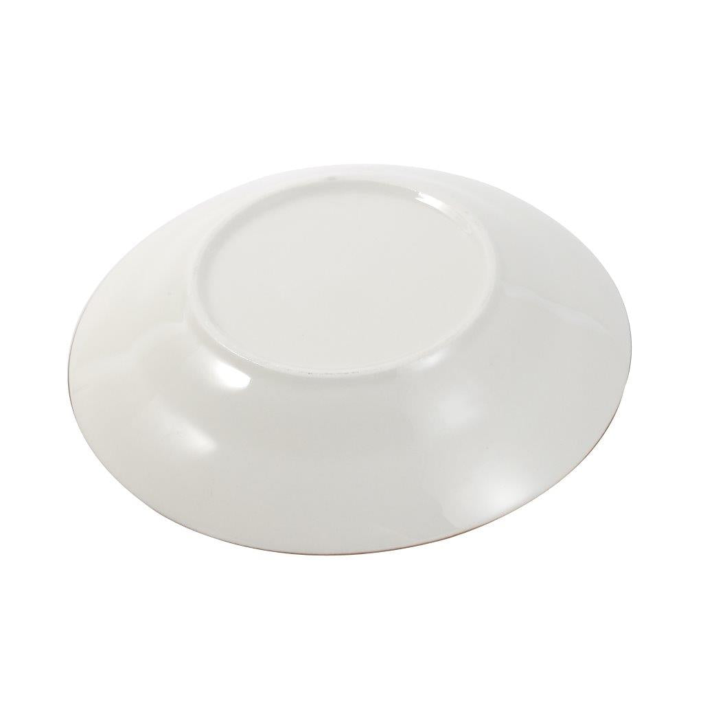 White Floral Pattern Ceramic Round Serving Plate Serveware Dinnerware 20.3 cm