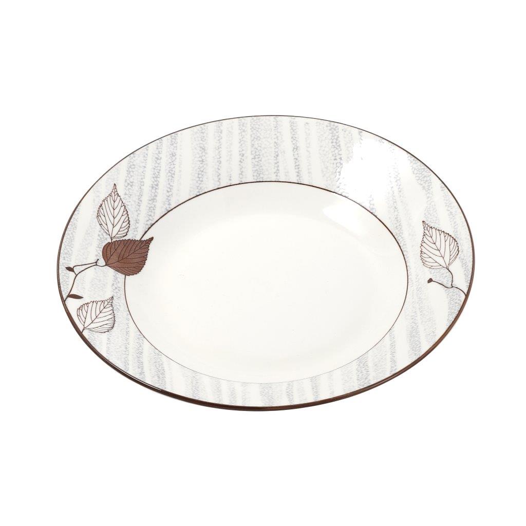White Floral Pattern Ceramic Round Serving Plate Serveware Dinnerware 23 cm