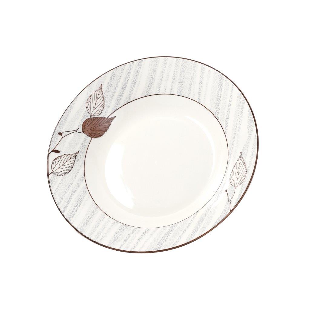 White Floral Pattern Ceramic Round Serving Plate Serveware Dinnerware 23 cm