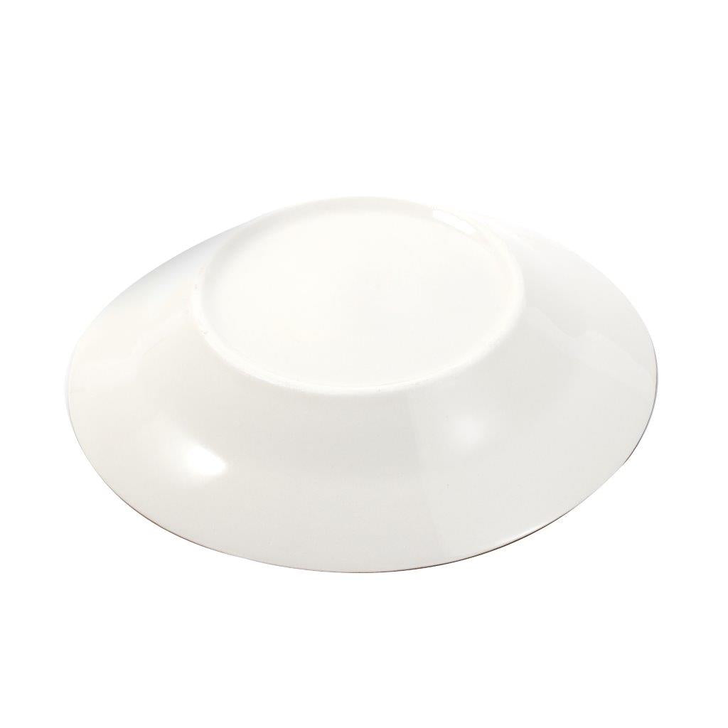 White Floral Pattern Ceramic Round Serving Plate Serveware Dinnerware 23 cm