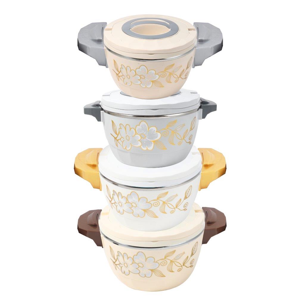 Plastic Vacuum Insulated Hot Pot Food Warmer Set of 4 Pcs 16/20/24/28 cm