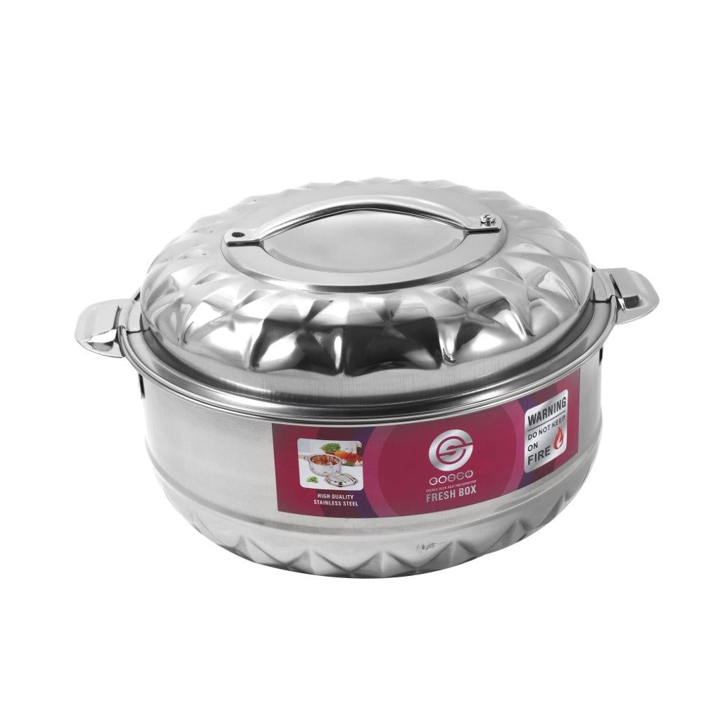 Stainless Steel Round Insulated Thermos Hot Pot Set of 4 Pcs 1L/2L/3L/5L