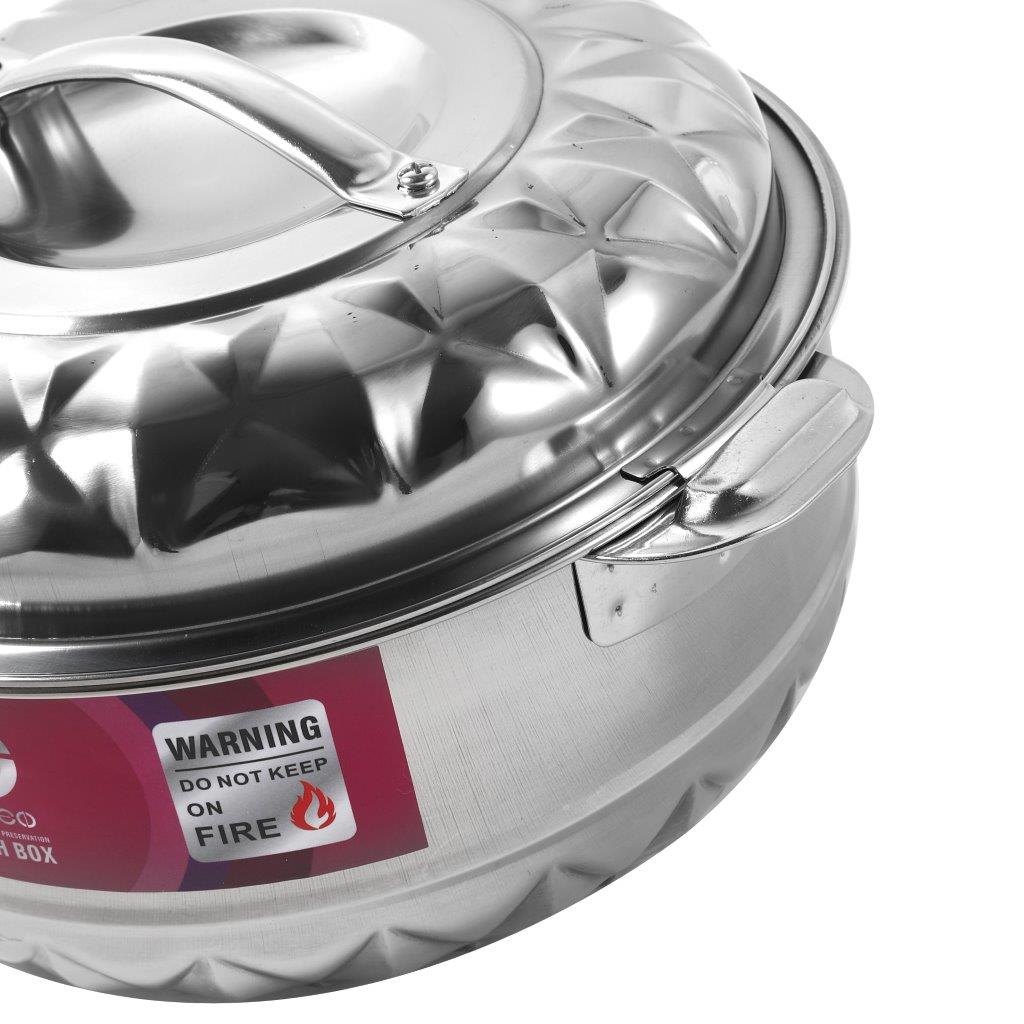 Stainless Steel Round Insulated Thermos Hot Pot Set of 4 Pcs 1L/2L/3L/5L