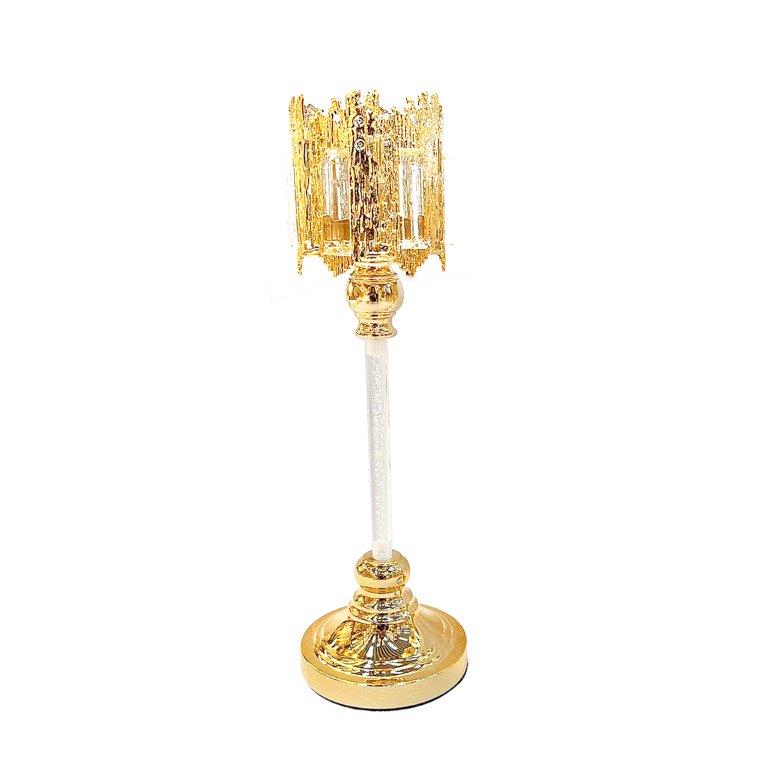 Engraved Design Elegant Metal Candleholder Wedding Table Centrepiece 14*44 cm