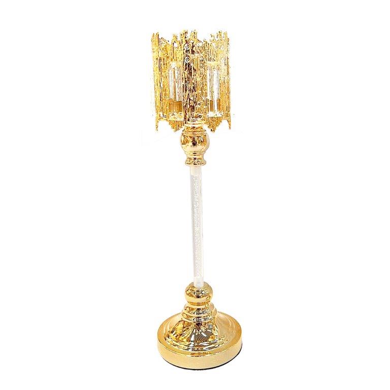 Engraved Design Elegant Metal Candleholder Wedding Table Centrepiece 14*48 cm
