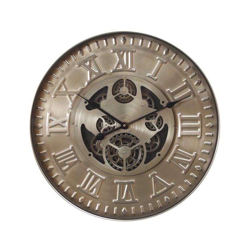 Modern Mechanical Display Metal Round Wall Clock 60*7.5 cm