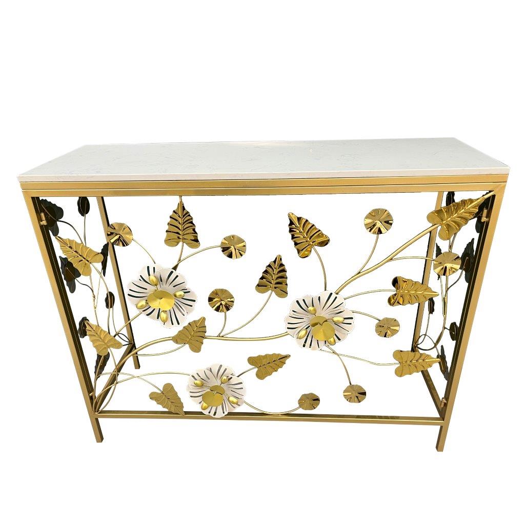 Rectangular Gold Metal Accent Console Table Dresser Table 100*35*79 cm