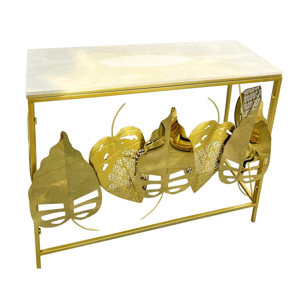 Rectangular Gold Metal Accent Console Table Dresser Table 100*80*40 cm –  classichomeware
