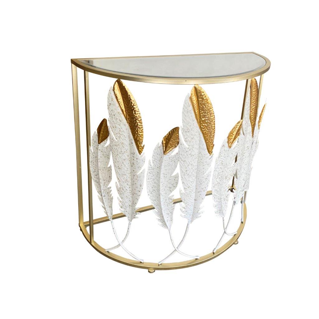 Round Gold Metal Accent Console Table Dresser Table 90*40*80 cm