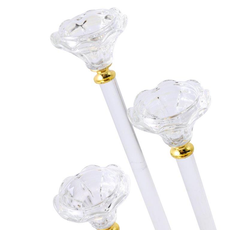 Home Decor Crystal Decor Table Top Candleholder 3 Arms 37 cm
