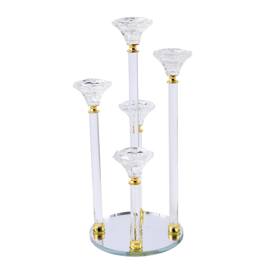 Home Decor Crystal Decor Table Top Candleholder 5 Arms 37 cm