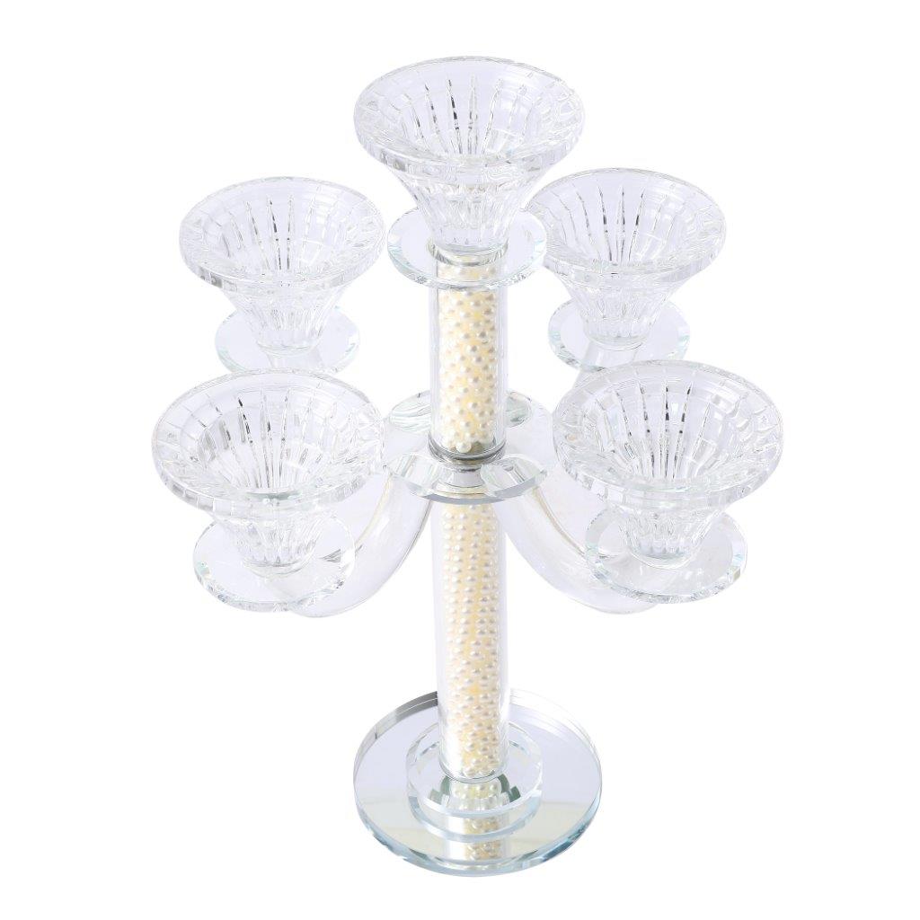 Home Decor Crystal Decor Table Top Candleholder 3 Arms 28 cm