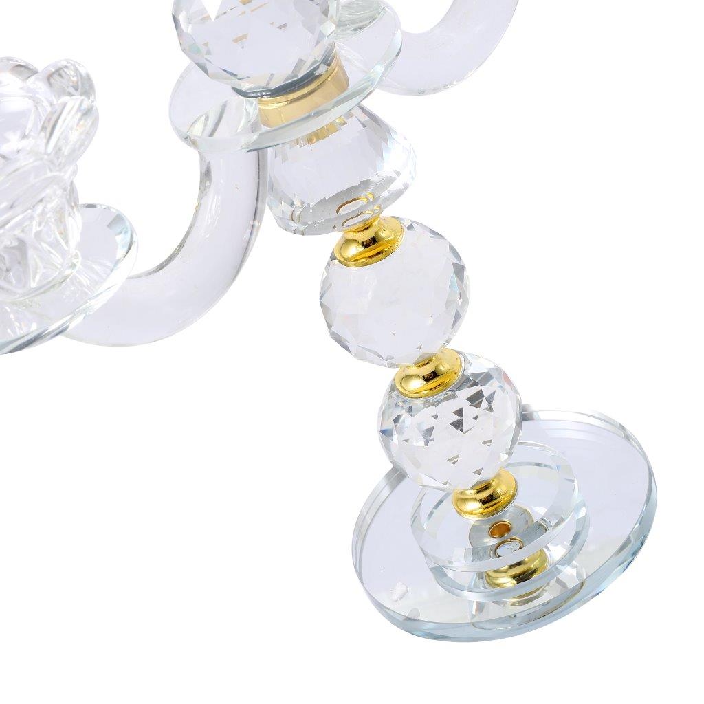 Home Decor Crystal Decor Table Top Candleholder 3 Arms 26 cm