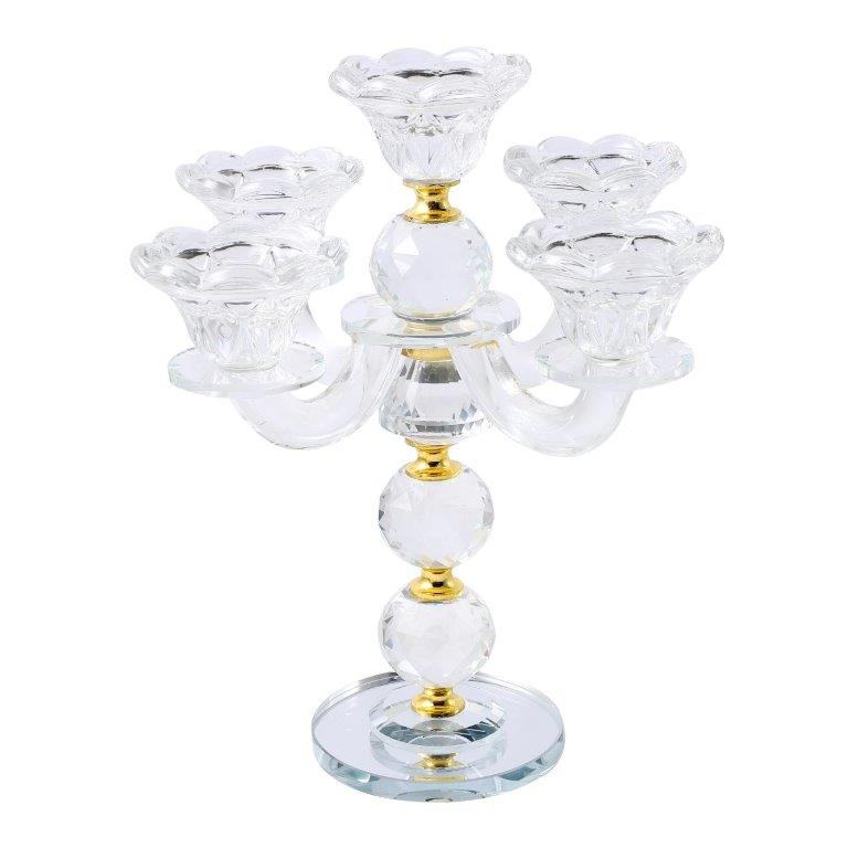 Home Decor Crystal Decor Table Top Candleholder 3 Arms 26 cm