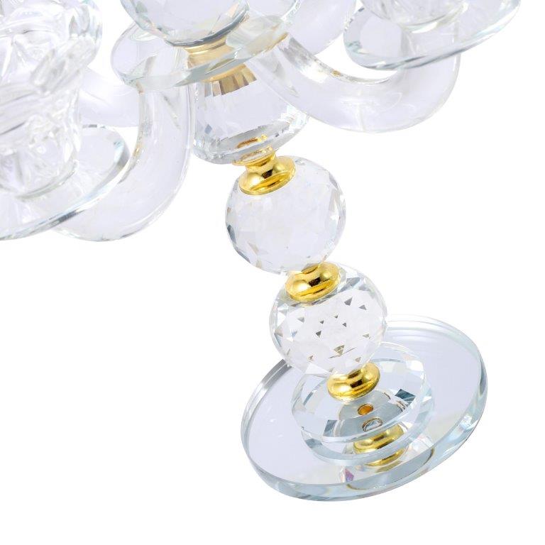 Home Decor Crystal Decor Table Top Candleholder 3 Arms 26 cm