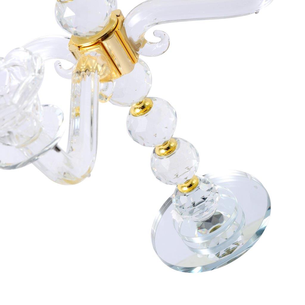 Home Decor Crystal Decor Table Top Candleholder 3 Arms 35 cm