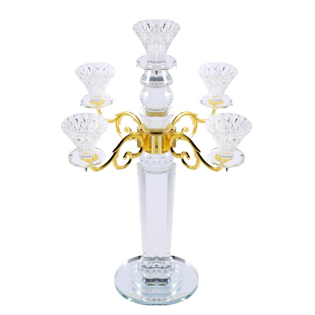 Home Decor Crystal Decor Table Top Candleholder 5 Arms 48 cm