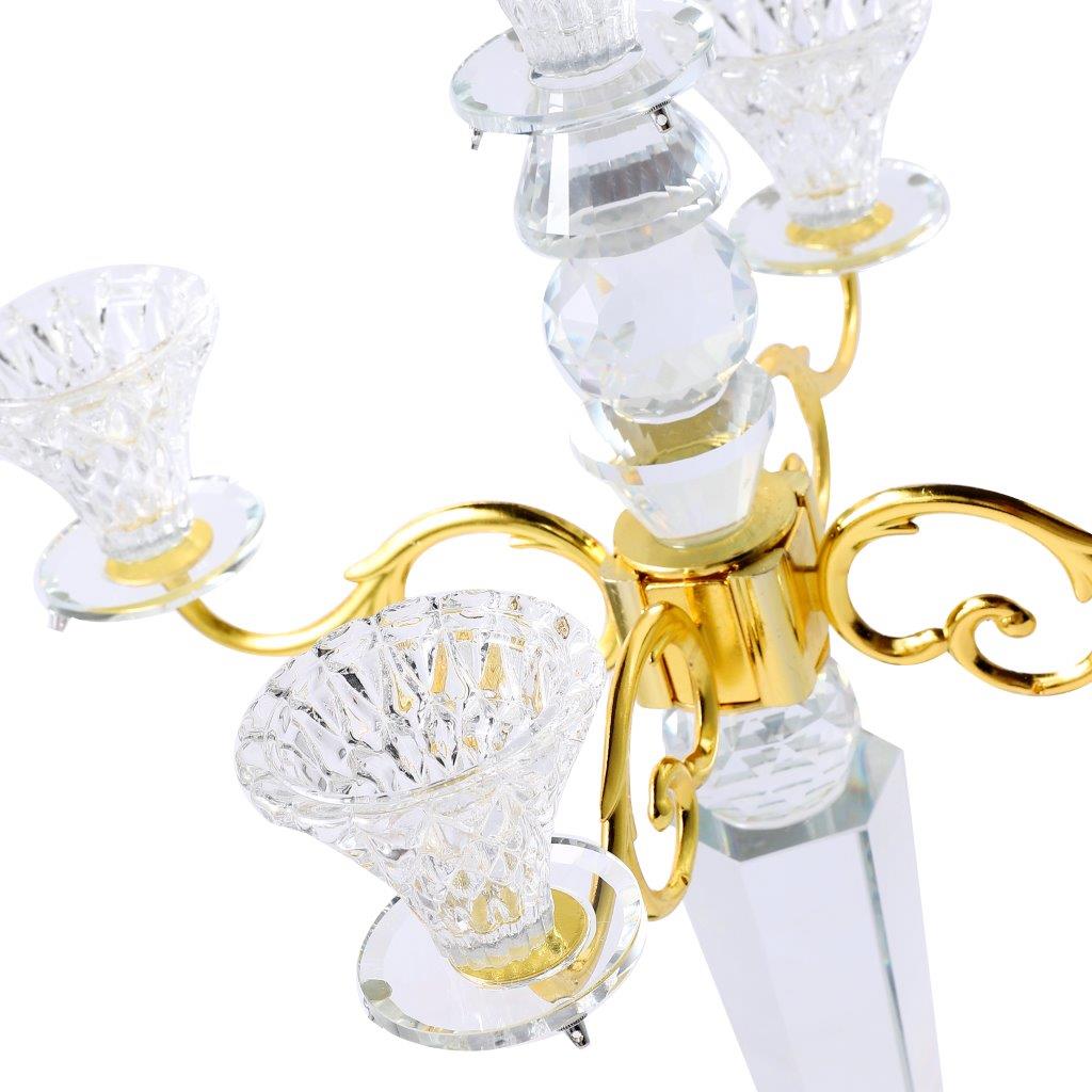 Home Decor Crystal Decor Table Top Candleholder 5 Arms 48 cm