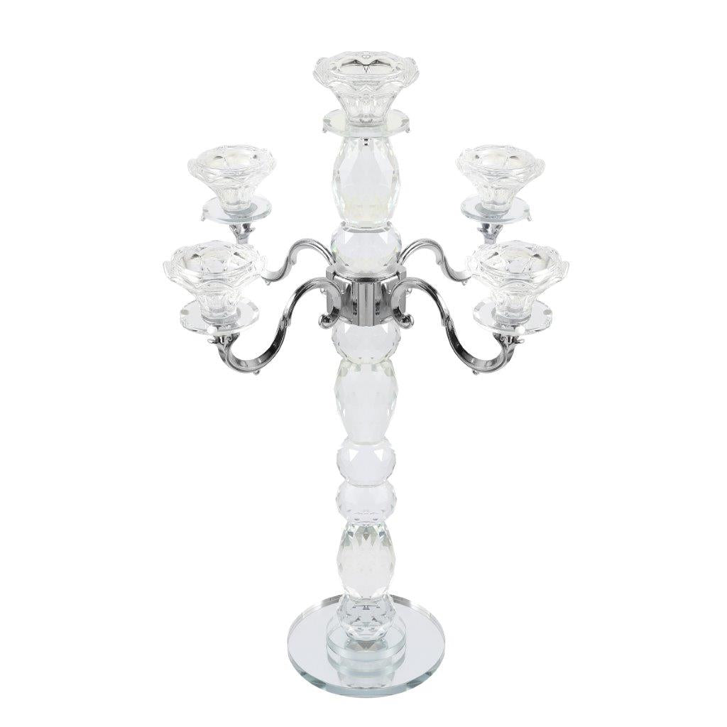 Home Decor Crystal Decor Table Top Candleholder 5 Arms 48 cm