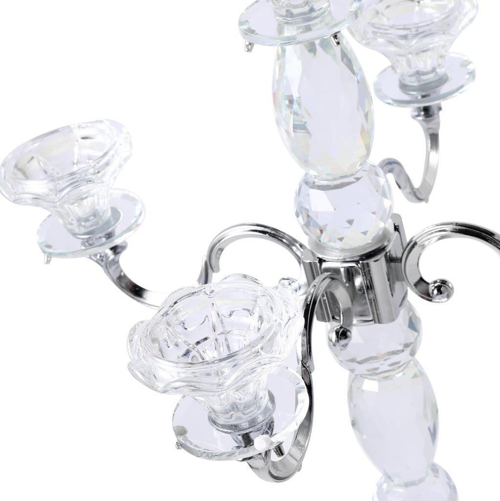 Home Decor Crystal Decor Table Top Candleholder 5 Arms 48 cm