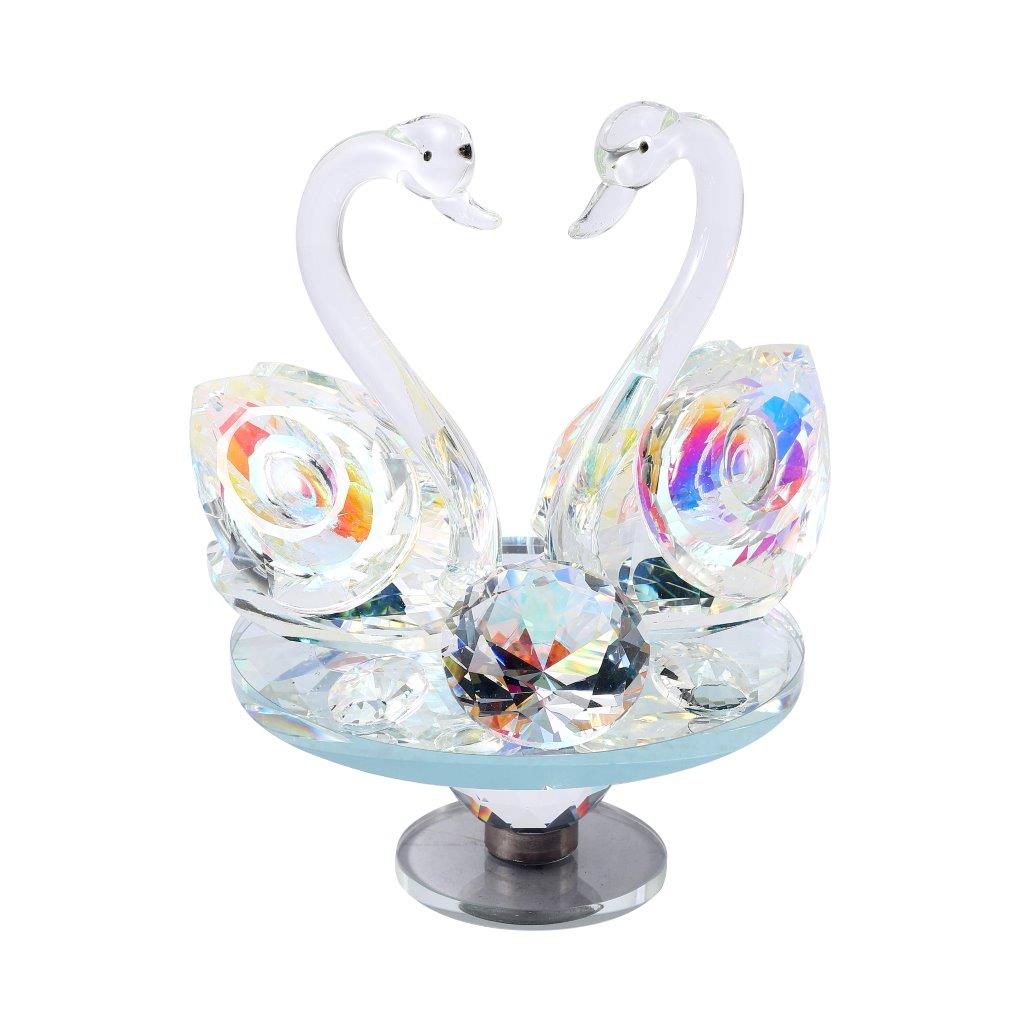 Home Decor Crystal Glass Swan 16.5 cm