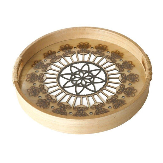 Abstract Deco Food Tray MDF Rectangle Serving Tray Set of 2 Pcs