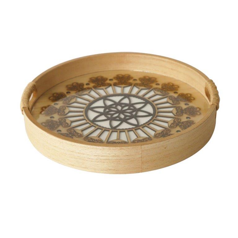 Abstract Deco Food Tray MDF Rectangle Serving Tray Set of 2 Pcs