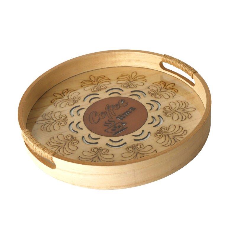 Abstract Deco Food Tray MDF Rectangle Serving Tray Set of 2 Pcs