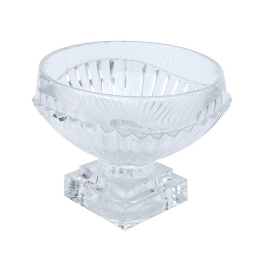 Crystal Glass Oval Shape Footed Fruit Bowl