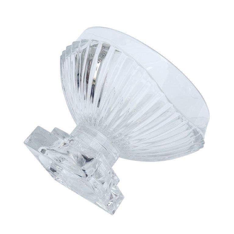 Crystal Glass Oval Shape Footed Fruit Bowl