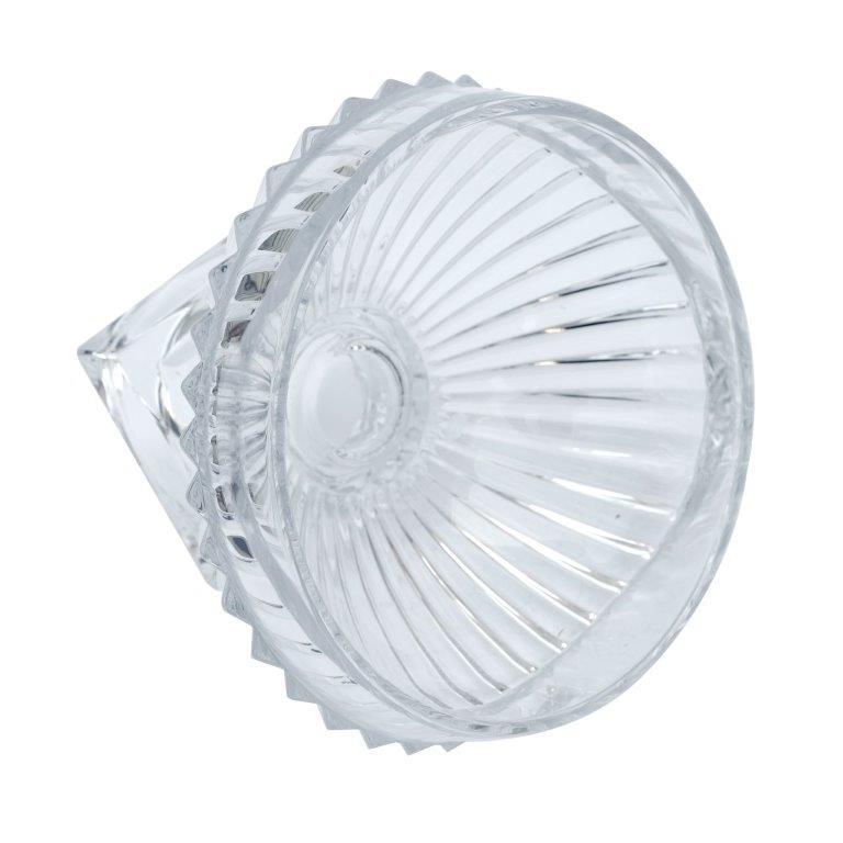 Crystal Glass Oval Shape Footed Fruit Bowl
