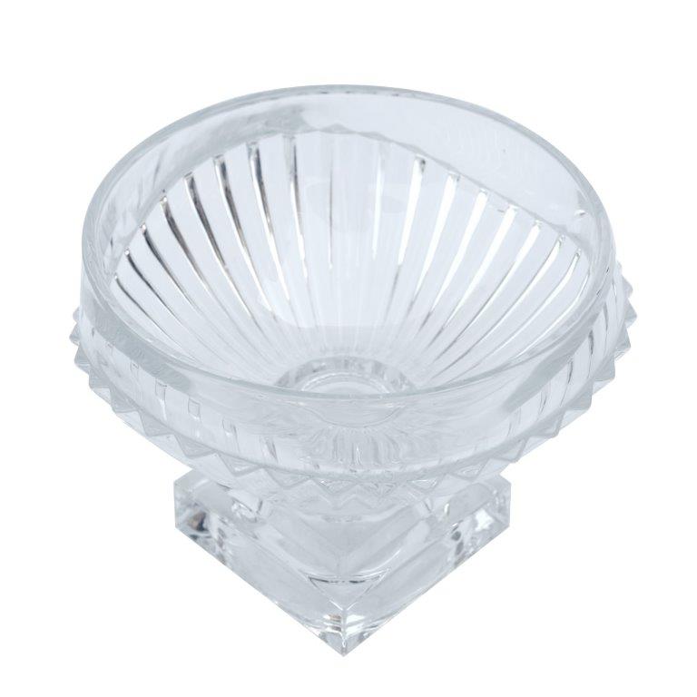 Crystal Glass Oval Shape Footed Fruit Bowl